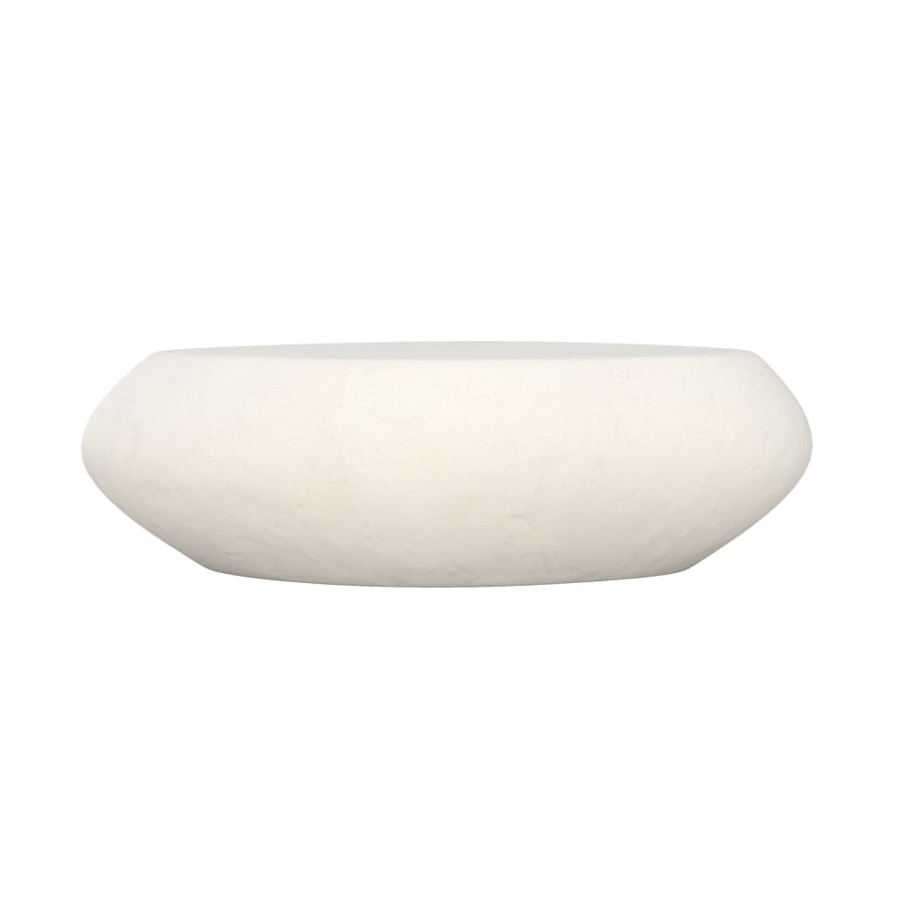 Table basse ovale en béton blanc 105 cm