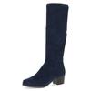 Stiefel CAPRICE, Damen, Gr. 38,5, XS-Schaft, blau (dunkelblau), Textil, elegant, Schuhe, Blockabsatz, Schlupfstiefel mit Stretch-XS-Schaft in schmaler Form