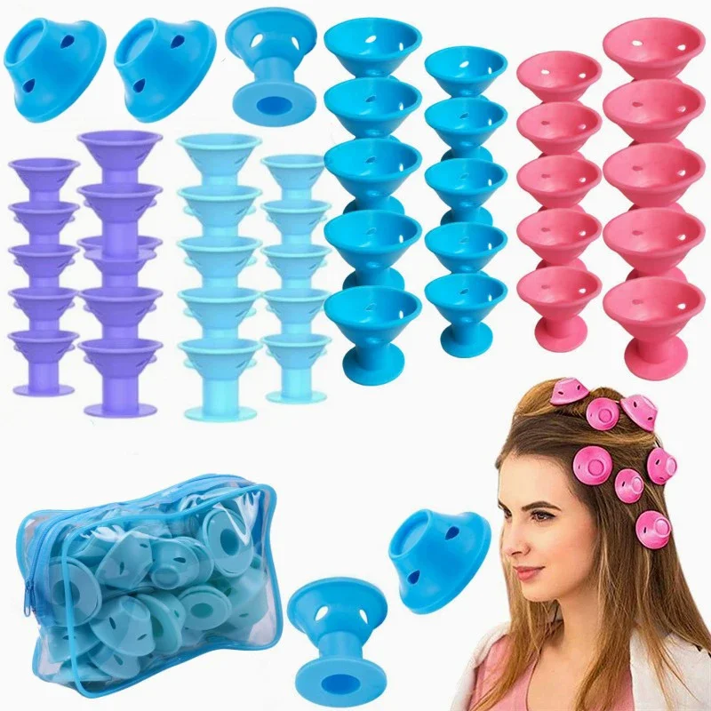 10/20 stücke Weiche Gummi Lockenwickler Silikon Heatless Lockenwickler Clips Keine Verletzt Lockenwickler Friseur DIY Haar Styling Werkzeuge Image