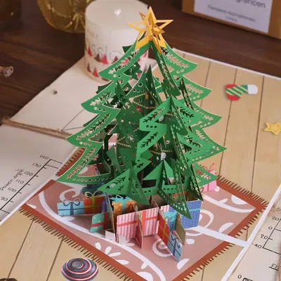 Weihnachts karte 3d Weihnachts baum 3d Karte kreative Weihnachten kleine Karte Image