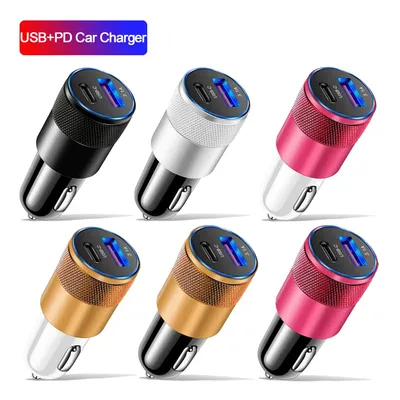 3,1 EINE USB Auto Ladegerät Typ C Schnelle Lade Telefon Adapter Für Xiaomi Huawei PD Telefon Image