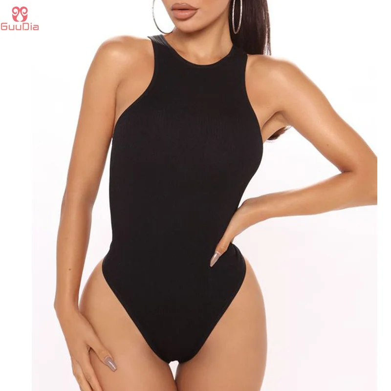 GUUDIA Neckholder-Body-Shaper-Anzüge, offener Schritt, Tanga, Shapewear, Body Shaper, Bauchkontrolle, Bodysuit, Cupless, dehnbarer Overall Image