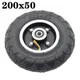 Ruota per scooter elettrico da 8 pollici 200x50 Pneumatico interno ed esterno in lega di alluminio Mozzo da 10 mm con cuscinetto 6200