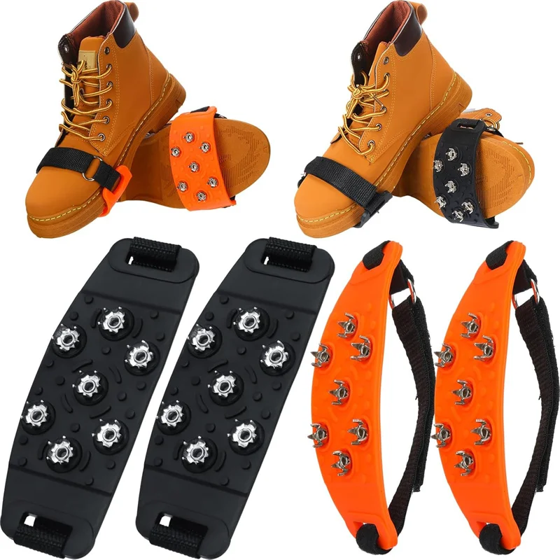 1/2 Paar Schuhspikes Winter Winter Klettverschluss Eisklaue Outdoor Klettern Schnee Berg und Schnee Boden Rutschfest verstellbar Image