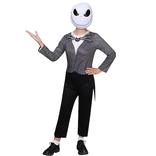Jack Skellington Karneval Cosplay Kostüm Maskerade Der Albtraum vor Weihnachten Cosplay Kinder Jungen Mädchen Weihnachten Maskerade Party / Abend Einfaches Karnevalskostüm Verkleiden Image