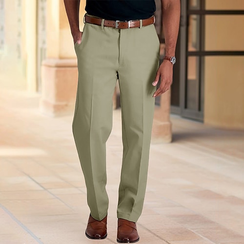 Herren Anzughosen Karottenhose Hose Hosen Anzughose Tasche Glatt Komfort Weich In voller Länge Hochzeit Geschäft Casual Modisch Strassenmode Schwarz Weiß Image