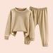 YYYTop Baby Winter Warm Crewneck Sweatshirt & Pants Sets Baby Girls Crewneck Sweatshirt and Joggers Set Toddler Baby Kids Winter Boys Girls Solid Color Long Sleeved Thickening Home Wear Clothes Suit