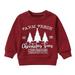 Generic Baby Christmas Boys Girls Pullover Crewneck Tops Letter Long Sleeve Sweatshirt Tops Christmas Outfit for Holidayï¼ˆ4-5 Years Redï¼‰