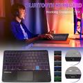 Universal Wireless Bluetooth Keyboard Multimedia French AZERTY Keyboard 6-LED Color Backlit With Multi-Touch Mechanical Keyboard Compact Form Factor Tactile Switch With Ergonomic Vertical feel