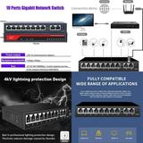 DUFDERIA 10 Port Gigabit Network Switch 1000Mbps Ethernet Switch RJ45 LAN Hub Desktop Fast Switch for Office Dormitory