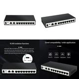 DUFDERIA Game 10-Ports gigabit switch Ethernet Smart Switcher Network Switch Fast Ethernet RJ-45 LAN Adapter RJ45 Hub Internet Splitter