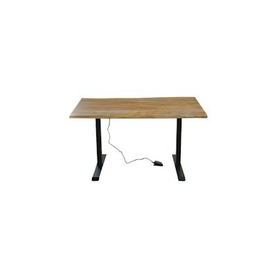KAWOLA Schreibtisch LORA elektrisch höhenverstellbarer Schreibtisch 120x80cm mit Baumkante massiv Image