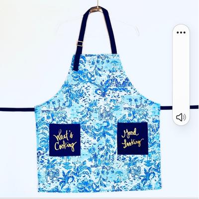 Lilly Pulitzer Kitchen | Lilly Pulitzer High Tide What A Lovely Place Apron New In Package | Color: Blue/White | Size: Os