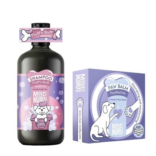 250ml Max & Molly Hundeshampoo Fluff'n Buff + 50g Pfotenbalsam ""Pawfection"" für Hunde