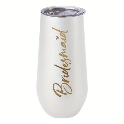 TEMU Elegant 6oz Stainless Steel Champagne Flute - Shatterproof, Dishwasher Safe - Ideal For Bridesmaids & Like De , Christmas, Valentine's Day, Thanksgiving