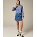 Button-Front Denim Mini Skirt