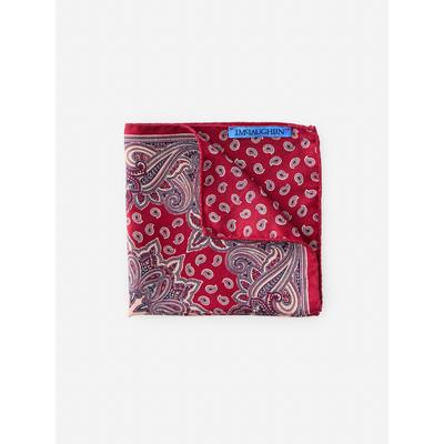 J.McLaughlin Men's Silk Pocket Square in Foulard Red