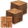 Set di 22 Piastrelle in Legno per 2 m² Piastrelle in Legno di Acacia Piastrelle con 12 doghe per