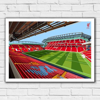 Liverpool Anfield Illustration Innen Stadion Druck – ungerahmt A2 Image