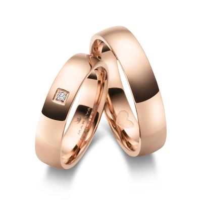 Trauring MARRYA "Edelstahl Ringe Trauringe Eheringe Partnerringe" Gr. 72, rosa (herren ring, rosé), Fingerringe, Damen, 