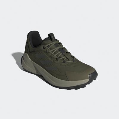 Wanderschuh ADIDAS TERREX "TERREX TRAILMAKER 2.0 LEATHER", Gr. 41, grün (olive strata, olive strata, silber pebble), Led