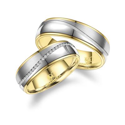 Trauring MARRYA "Edelstahl Ringe Trauringe Eheringe Partnerringe" Gr. 62, gold (herren ring, silber, gold), Fingerringe,