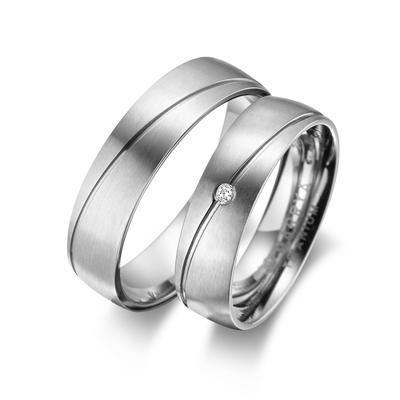 Verlobungsring MARRYA "Titan Ringe Trauringe Eheringe Partnerringe" Gr. 50, silber (damen ring, silber), Fingerringe, Da