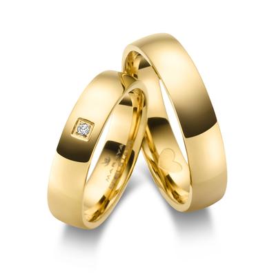 Trauring MARRYA "Edelstahl Ringe Trauringe Eheringe Partnerringe" Gr. 56, gold (damen ring, gold), Fingerringe, Damen, 5