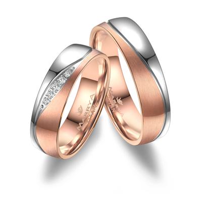 Trauring MARRYA "Titan Ringe Trauringe Eheringe Partnerringe" Gr. 76, rosa (herren ring, silber, rosé), Fingerringe, Dam