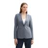 Kurzblazer TOM TAILOR, Damen, Gr. 42, blau (navy sanftes weiß denim look), Web, Obermaterial: 63% Polyester, 33% Viskose, 4% Elasthan. Futter: 100% Polyester, unifarben, casual, regular fit hüftlang, tiefer V-Ausschnitt, Langarm, Blazer, mit...