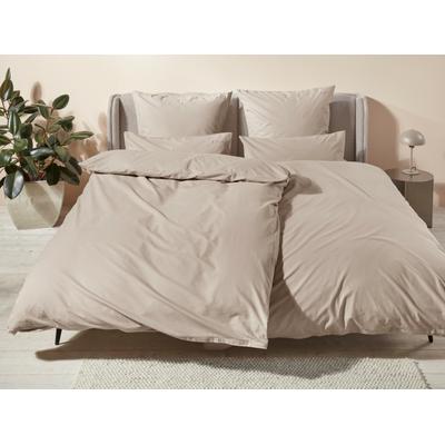 Bettwäsche "Anisa in Gr. 135x200, 155x220 cm oder 200x200", grau (taupe), B/L: 200cm x 200cm, 2 St., Renforcé, B/L: 80cm x 80cm & 80cm x 80cm, Renforcu00e9, Obermaterial: 100% Baumwolle, LEGER HOME BY LENA GERCKE, Bettwäsche, Bettwäsche aus... Image