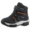 Winterboots GEOX "J HIMALAYA BOY B ABX", Kinder, Gr. 30, blau (navy, schwarz, orange), Textil, Lederimitat, kontrastfarbene Details, casual, Schuhe, Snowboots, Klettstiefel, Kindergartenschuh mit Profillaufsohle