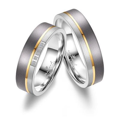 Verlobungsring MARRYA "Tantal Ringe Trauringe Eheringe Partnerringe" Gr. 54, gold (herren ring, silber, gold), Fingerrin