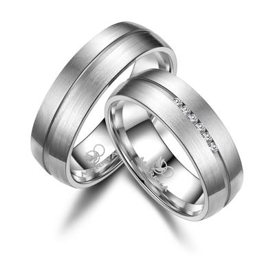 Verlobungsring MARRYA "Titan Ringe Trauringe Eheringe Partnerringe" Gr. 56, silber (herren ring, silber), Fingerringe, D