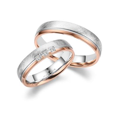 Trauring MARRYA "Edelstahl Ringe Trauringe Eheringe Partnerringe" Gr. 48, rosa (damen ring, silber, rosé), Fingerringe, 