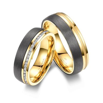 Trauring MARRYA "Carbon Ringe Trauringe Eheringe Partnerringe" Gr. 68, schwarz (herren ring, schwarz, gold), Fingerringe