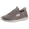 Slip-On Sneaker SKECHERS "SUMMITS", Damen, Gr. 39, braun, Textil, meliert, sportlich, Schuhe Sneaker, Slipper, Freizeitschuh, Halbschuh in veganer Verarbeitung