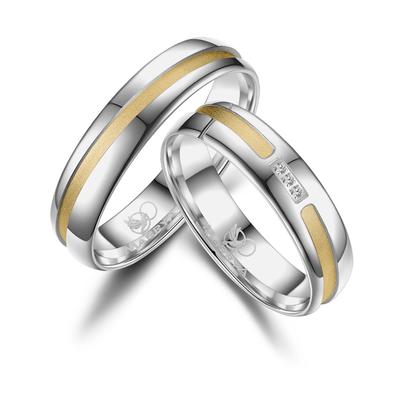 Verlobungsring MARRYA "Silber Ringe Trauringe Eheringe Partnerringe" Gr. 66, silber (damen ring, silber, gold), Fingerri