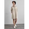 Midikleid STREET ONE, Damen, Gr. 44, EURO-Größen, beige (smooth sand beige), Web, 100% Baumwolle, unifarben, casual, normal knielang, V-Ausschnitt, Langarm Bündchen, Kleider, knielang