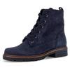 Schnürboots GABOR, Damen, Gr. 44, blau (dunkelblau), Nubukleder, unifarben, casual, Schuhe, Blockabsatz, Schnürstiefelette, praktischer Innenreißverschluss