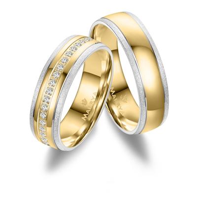 Trauring MARRYA "Edelstahl Ringe Trauringe Eheringe Partnerringe" Gr. 54, silber (damen ring, silber, gold), Fingerringe