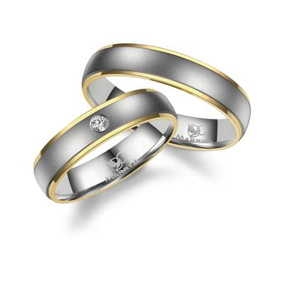 Verlobungsring MARRYA "Titan Ringe Trauringe Eheringe Partnerringe" Gr. 52, gold (herren ring, gold, silber), Fingerring