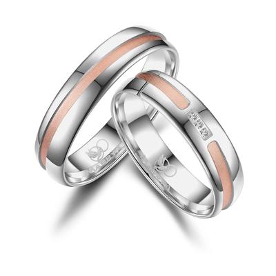 Trauring MARRYA "Silber Ringe Trauringe Eheringe Partnerringe" Gr. 50, rosa (herren ring, silber, rosé), Fingerringe, Da