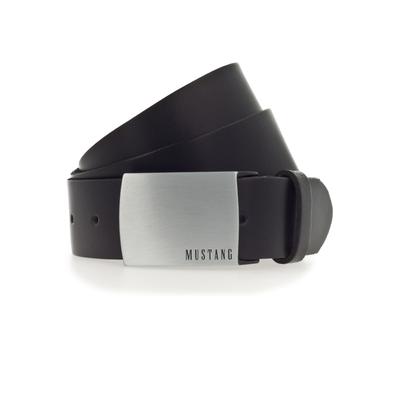 Koppelgürtel MUSTANG, Damen, Gr. 115, schwarz, Rindsleder, unifarben, vintage, casual,klassisch, Gürtel, Rindleder mit Pull-Up Effekt, Logo auf der Koppelschließe, 4 cm Image