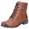 Schnürstiefelette RIEKER, Damen, Gr. 40, braun, Lederimitat, used, klassisch, Schuhe, Schnürboots, Klassik-Boots, Blockabsatz, in Used-Optik
