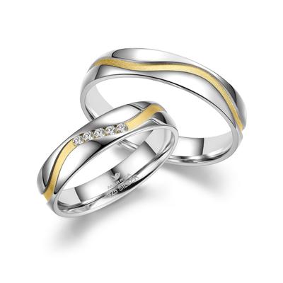 Trauring MARRYA "Silber Ringe Trauringe Eheringe Partnerringe" Gr. 68, gold (herren ring, silber, gold), Fingerringe, Da