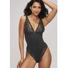 Body LASCANA Gr. 36, N-Gr, schwarz Damen Bodies mit hohen Beinausschnitten