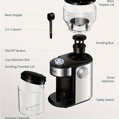 TEMU Shardor Conical Burr Coffee Grinder