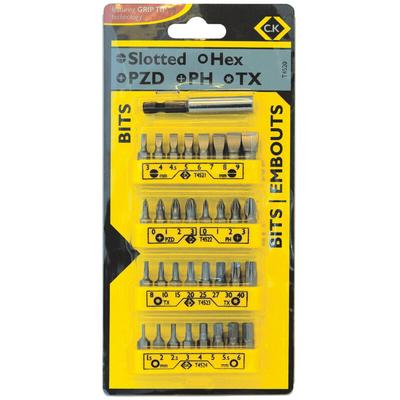 C.k Tools - c.k T4520 Bit-Set 33teilig Kreuzschlitz Pozidriv, Schlitz, Kreuzschlitz Phillips, Image