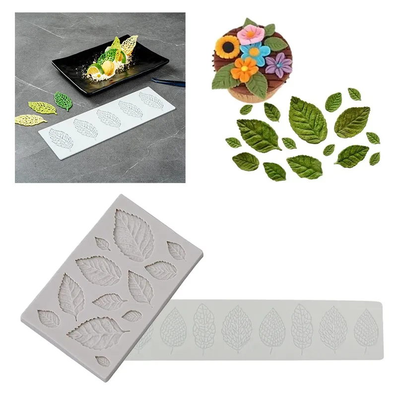 Fondant Lace Silicone Mat for Cake Baking Decoration Hollow Leaf Mould Flexible Non-stick Tray Suitable for Dessert Sugar Art